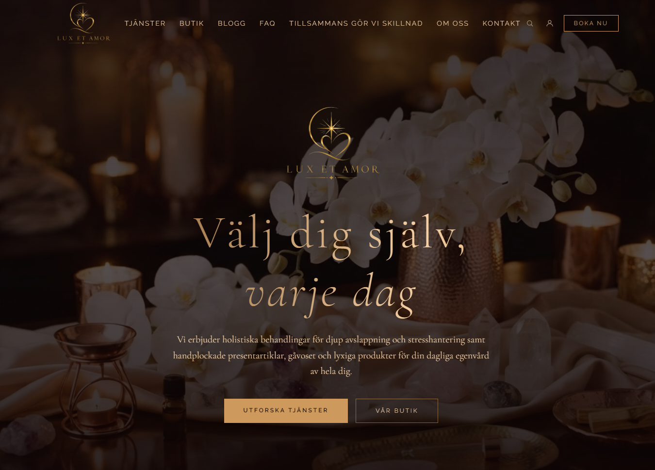 Startsidan för Lux et Amor